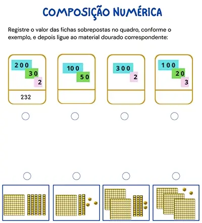 Composição Numérica com Material Dourado